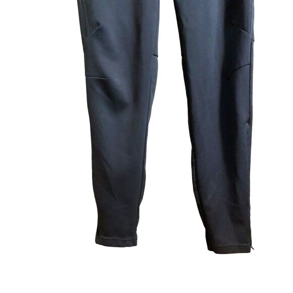 Adidas Track Pants Men Size M Black Straight Leg Logo Drawstring Pockets Zip Leg - Picture 7 of 13